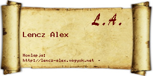 Lencz Alex névjegykártya