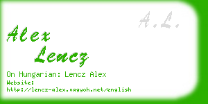 alex lencz business card